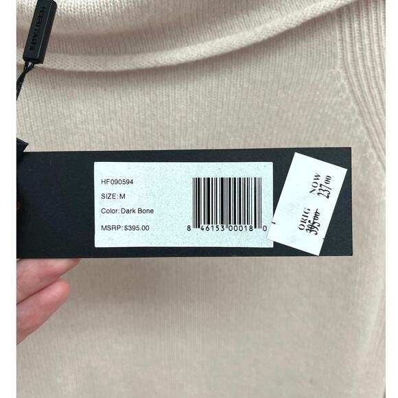 NWT Halston Heritage 100% Cashmere Cowl Neck Luxury Soft Neutral Sweater Medium - Picture 8 of 10